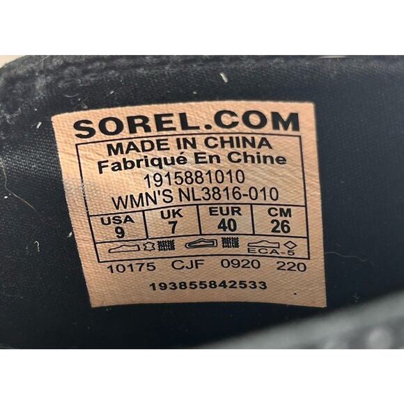 Sorel Evie Wedge Chelsea Boots Womens Ankle Booties Black Leather Size 9 - Picture 8 of 8